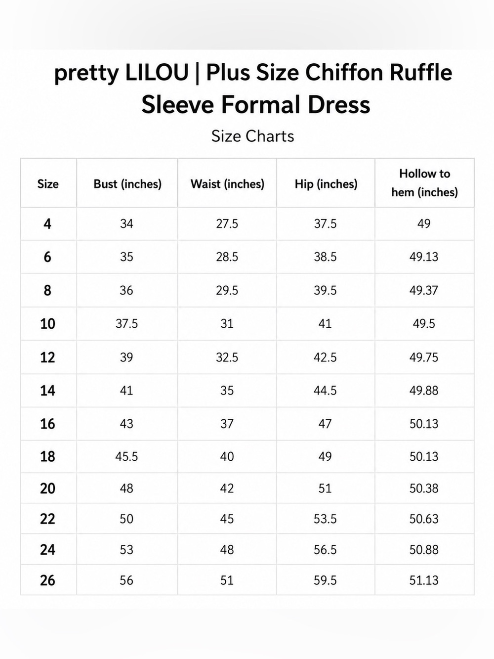 🆕 Plus Size Chiffon Ruffle Sleeve Formal Dress - Picture 3 of 3